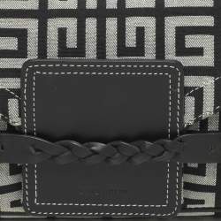 Pre Owned حقيبة كتف جيفنشي قماش وتوقيع جلد أسود/رمادي