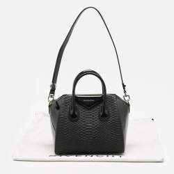 Givenchy Black Python and Patent Leather Small Antigona Satchel