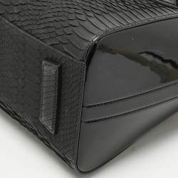 Givenchy Black Python and Patent Leather Small Antigona Satchel