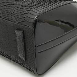 Givenchy Black Python and Patent Leather Small Antigona Satchel