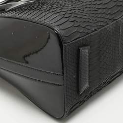Givenchy Black Python and Patent Leather Small Antigona Satchel