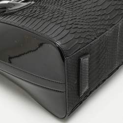 Givenchy Black Python and Patent Leather Small Antigona Satchel