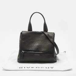 Givenchy Black Leather Pandora Flap Top Handle Bag