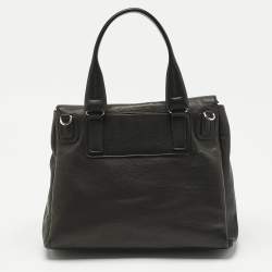 Givenchy Black Leather Pandora Flap Top Handle Bag