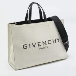 Givenchy Beige/Black Canvas Medium G Tote