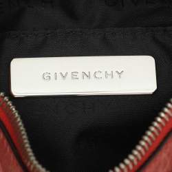 Pre Owned Givenchy Coral Pink Leather Tassel Pocket Chain Baguette Bag
