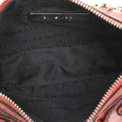 Pre Owned Givenchy Coral Pink Leather Tassel Pocket Chain Baguette Bag