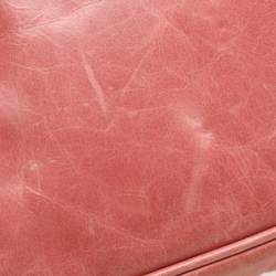 Pre Owned Givenchy Coral Pink Leather Tassel Pocket Chain Baguette Bag