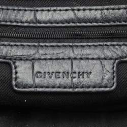 Pre Owned Givenchy Black Croc Embossed Leather Satchel