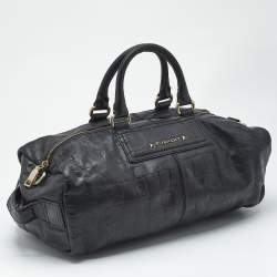 Pre Owned Givenchy Black Croc Embossed Leather Satchel