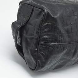 Pre Owned Givenchy Black Croc Embossed Leather Satchel