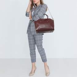 Pre Owned Givenchy Burgundy Leather Medium Antigona Satchel