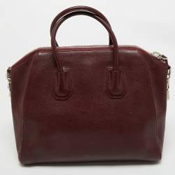 Pre Owned Givenchy Burgundy Leather Medium Antigona Satchel