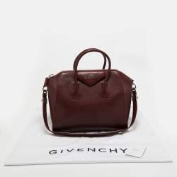 Pre Owned Givenchy Burgundy Leather Medium Antigona Satchel