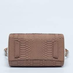 مملوكة مسبقًا حقيبة ساتشل جيفنشي أنتيغونيا جلد بيثون و لامع بلونين بيج صغيرة