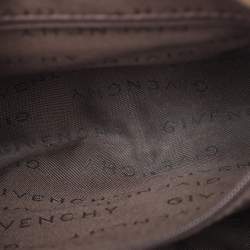 Pre Owned Givenchy Brown/Beige Monogram Canvas and Leather Buckle Flap Hobo