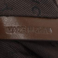 Pre Owned Givenchy Brown/Beige Monogram Canvas and Leather Buckle Flap Hobo