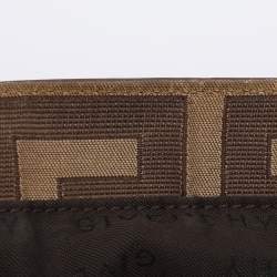 Pre Owned Givenchy Brown/Beige Monogram Canvas and Leather Buckle Flap Hobo