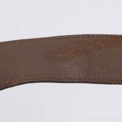 Pre Owned Givenchy Brown/Beige Monogram Canvas and Leather Buckle Flap Hobo