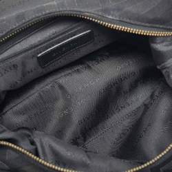 Pre Owned Givenchy Black Logo Jacquard Nylon Hobo