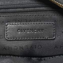 Pre Owned Givenchy Black Logo Jacquard Nylon Hobo