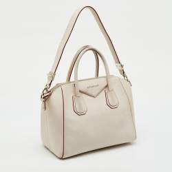 Pre Owned Givenchy White Leather Small Antigona Satchel