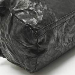 Pre Owned Givenchy Black Distressed Leather Mini Pandora Sugar Crossbody Bag
