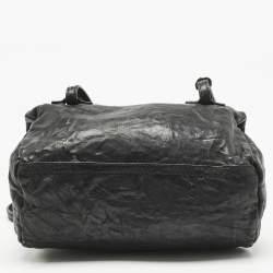 Pre Owned Givenchy Black Distressed Leather Mini Pandora Sugar Crossbody Bag