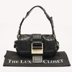 Pre Owned حقيبة كتف جيفنشي جلد سوداء بغطاء