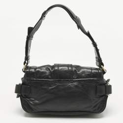 Pre Owned حقيبة كتف جيفنشي جلد سوداء بغطاء