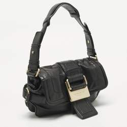 Pre Owned حقيبة كتف جيفنشي جلد سوداء بغطاء