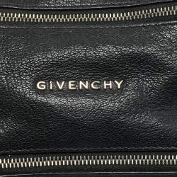 Pre Owned Givenchy Black Leather Pandora Wristlet Clutch