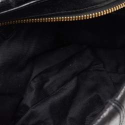 Pre Owned Givenchy Black Crinkled Glossy Leather Metal Handle Hobo