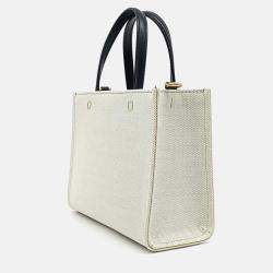 Pre Owned Givenchy Black White Leather Canvas G Tote Bag Mini