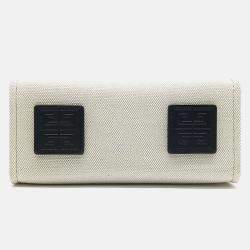 Pre Owned Givenchy Black White Leather Canvas G Tote Bag Mini