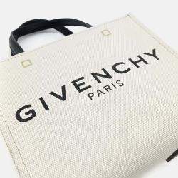 Pre Owned Givenchy Black White Leather Canvas G Tote Bag Mini