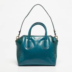 Pre Owned Givenchy Green Patent and Leather Small Antigona Satchel