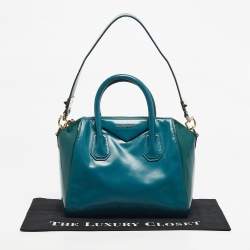 Pre Owned Givenchy Green Patent and Leather Small Antigona Satchel