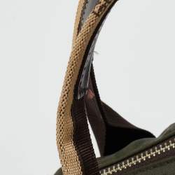 Pre Owned Givenchy Green/Brown Monogram Fabric Buckle Hobo