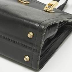 Pre Owned Givenchy Black Leather Vintage Kisslock Tote
