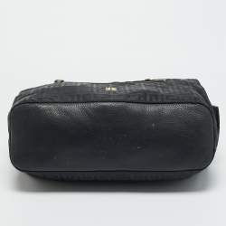 Pre Owned Givenchy Black Logo Jacquard Nylon Satchel