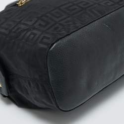 Pre Owned Givenchy Black Logo Jacquard Nylon Satchel