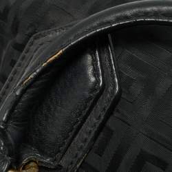 Pre Owned Givenchy Black Logo Jacquard Nylon Satchel