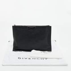 Pre Owned Givenchy Black Leather Antigona Flat Zip Clutch