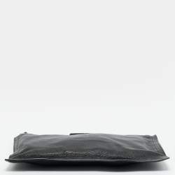 Pre Owned Givenchy Black Leather Antigona Flat Zip Clutch