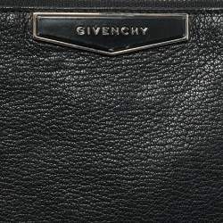 Pre Owned Givenchy Black Leather Antigona Flat Zip Clutch