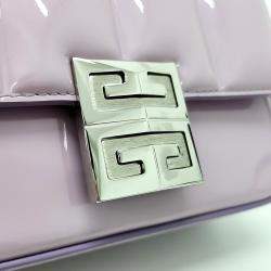 Pre Owned Givenchy Purple Patent Leather 4G Shoulder Bag Small