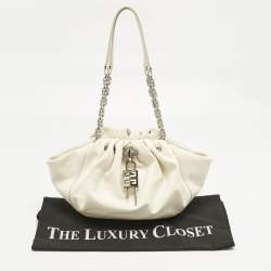 Pre Owned Givenchy White Leather Kenny Shoulder Bag