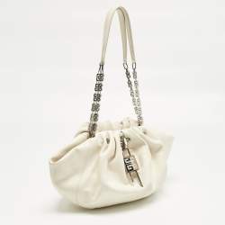 Pre Owned Givenchy White Leather Kenny Shoulder Bag