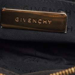 Pre Owned Givenchy Black/Grey Monogram Canvas and Leather Tassel Shoulder Bag
